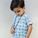 تیشرت پنبه بچه گانه با طرح خرس آبی