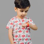 تیشرت پنبه بچه گانه با طرح خرس قرمز