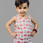 رکابی پنبه بچه گانه با طرح خرس قرمز